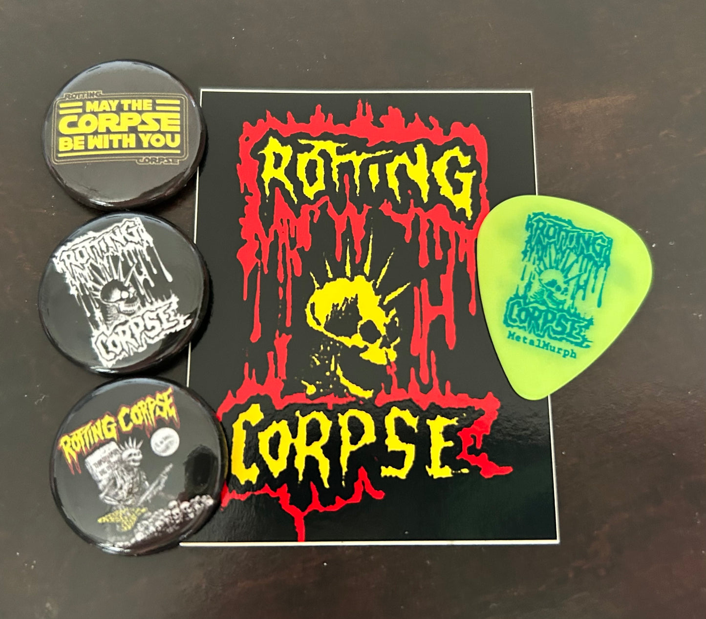 ROTTING CORPSE Button Sticker Pick pack