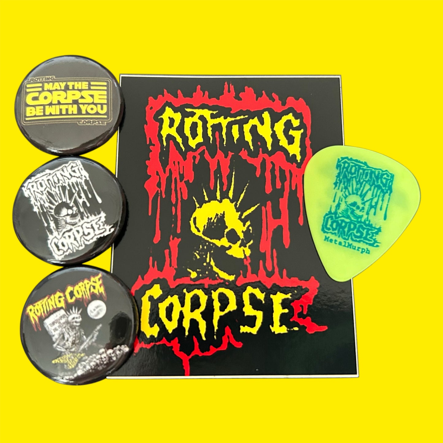 ROTTING CORPSE Button Sticker Pick pack